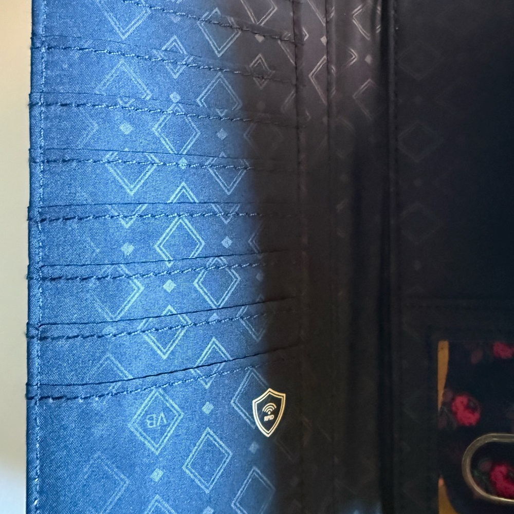 Vera Bradley Quilted Crossbody Wallet Purse - Denim Blue, Loads of Pockets! - Picture 5 of 8